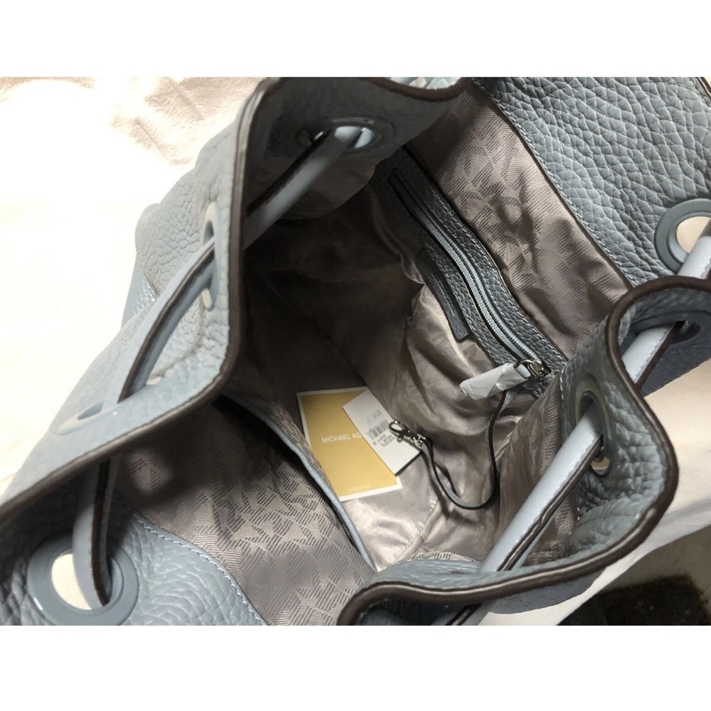 NWT Michael Kors Dalia Dusty Blue Leather Backpack Shoulder Bag - Picture 6 of 14